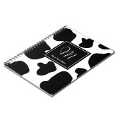 Kuhstellenmusternotizbuch | Monogramm-Tierdruck Notizblock (Linke Seite)