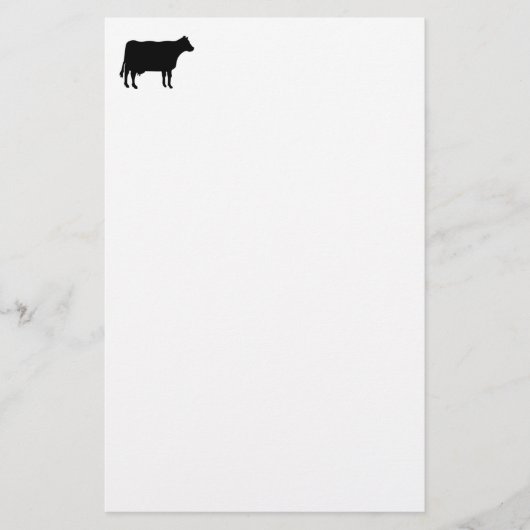Kuhsymbol - Schwarz auf Weiß Briefpapier (Vorderseite)