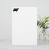 Kuhsymbol - Schwarz auf Weiß Briefpapier (Stehend Vorderseite)