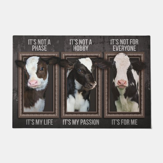 Kuhtür matt, Bauernhaus-Dekoration Fußmatte (Vorderseite)