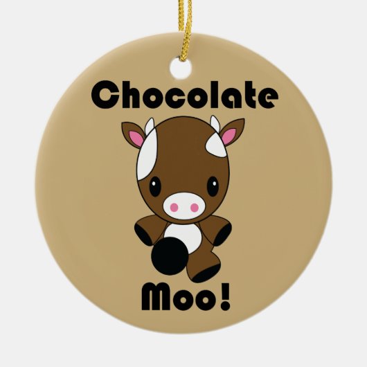 Kuhverzierung Schokoladen-MOO Kawaii Keramik Ornament (Vorne)