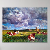 Kuhweide im Nordfriesischen Marsch 1918 Poster (Vorne)