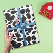 Kuhweide schwarz-weiß geschenkpapier