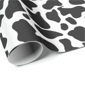 Kuhweide schwarz-weiß geschenkpapier (Rolleneckpunkt)