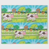 Kuhweiden auf einem Schlachtpapier für landwirtsch Geschenkpapier (Flach)