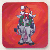 Kuhweihweihnachtszeit auf Red Feild Untersetzer (Vorderseite)