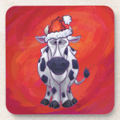 Kuhweihweihnachtszeit auf Red Feild Untersetzer (Vorderseite)