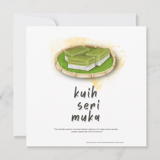 Kuih Seri Muka Malaysia Postcard Feiertagskarte (Vorderseite)