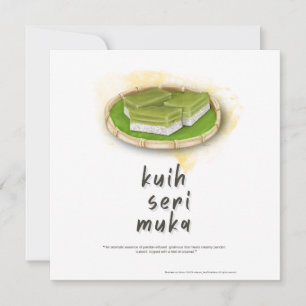 Kuih Seri Muka Malaysia Postcard Feiertagskarte