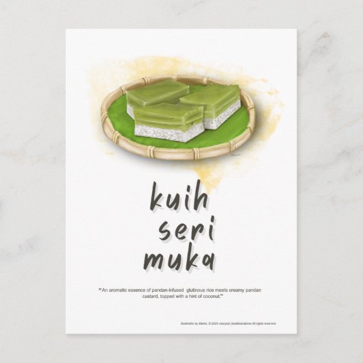 Kuih Seri Muka Malaysia Postcard Feiertagspostkarte (Vorderseite)