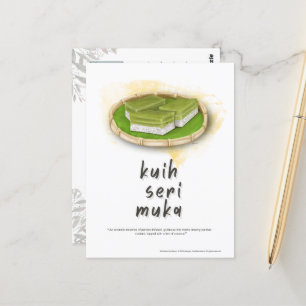 Kuih Seri Muka Malaysia Postcard Postkarte