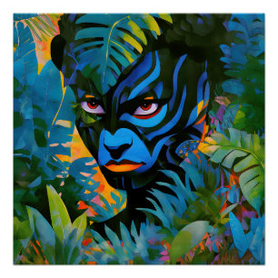 "Kuiráya" - Bleimalerei - Frauen in Amazonien Poster