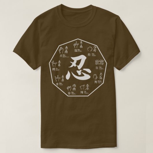 Kuji no in Ninja Magic Dark Light T-Shirt (Design vorne)