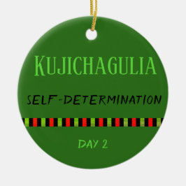 Kujichagulia - Kwanzaa Tag 2 Grün Keramik Ornament