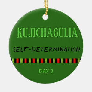 Kujichagulia - Kwanzaa Tag 2 Grün Keramik Ornament