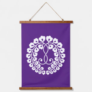 Kujo wisteria wandteppich mit holzrahmen