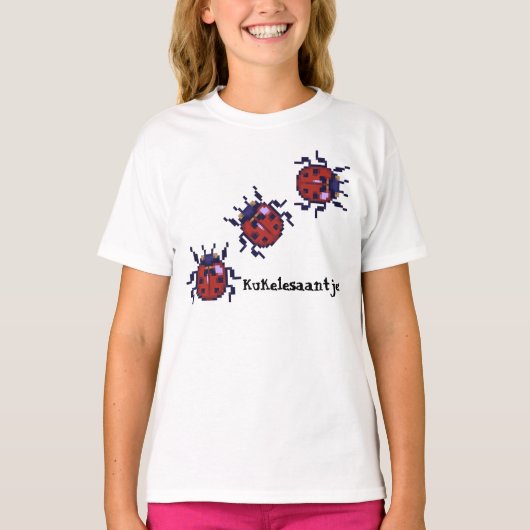 Kukelesaantjes pixelart shirt (Vorderseite)