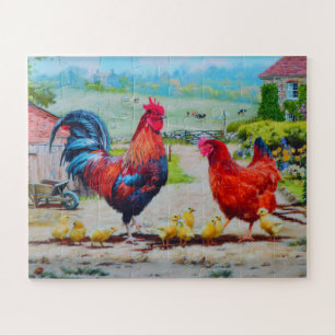 Küken auf dem Bauernhof Puzzle