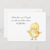 Küken betet postkarte (Vorne/Hinten)