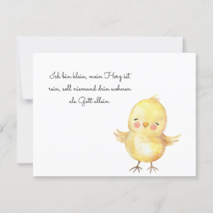 Küken betet postkarte