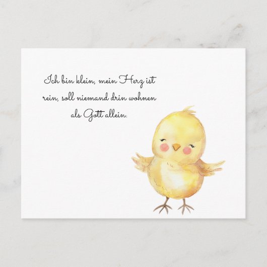 Küken betet postkarte (Vorderseite)