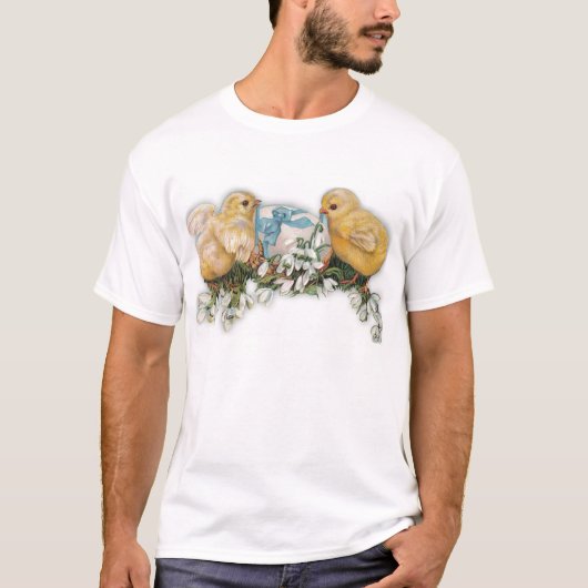 Küken, Ei u. Snowdrop Blüten T-Shirt (Vorderseite)