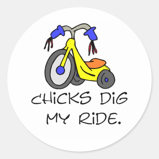 Küken graben meine FahrT - Shirts und -geschenke Runder Aufkleber (Vorderseite)