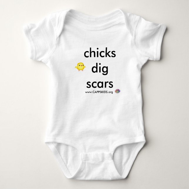 Küken-Grabung schrammt CAPPSKIDS Baby Strampler (Vorderseite)