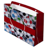 Küken-Grabungs-Fußball-Spieler Große Geschenktüte (Rückseite Schrägansicht)