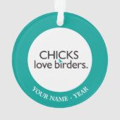 Küken-Liebe-Vogelbeobachter Ornament (Rückseite)