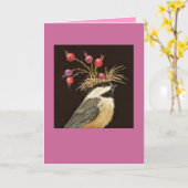 Küken mit Beerenkarte Karte (Gelbe Blume)