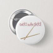 Küken mit Stöcken Button (Vorne & Hinten)