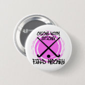 Küken mit Stöcken - Feld-Hockey Button (Vorne & Hinten)