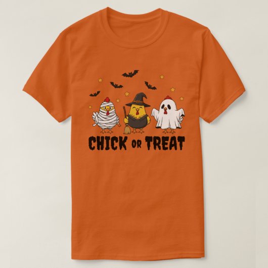 Küken oder Leckerei Funny Chicken Halloween T - Sh T-Shirt (Design vorne)