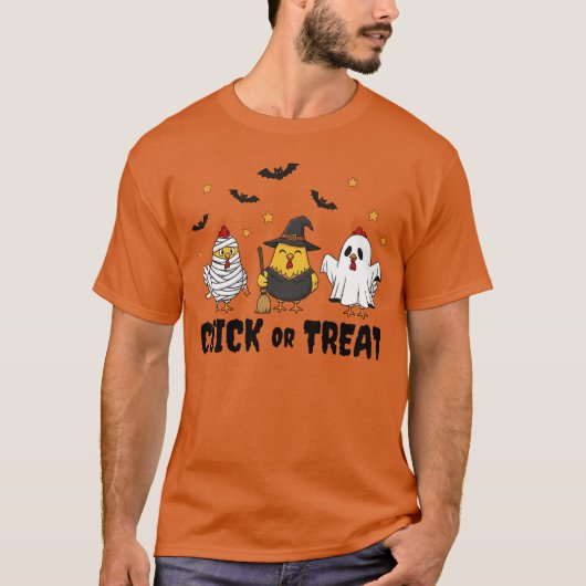 Küken oder Leckerei Funny Chicken Halloween T - Sh T-Shirt (Vorderseite)