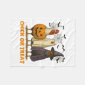 Küken oder Leckerei Gezwitscher HühnerHalloween Ko Fleecedecke (Vorderseite (Horizontal))