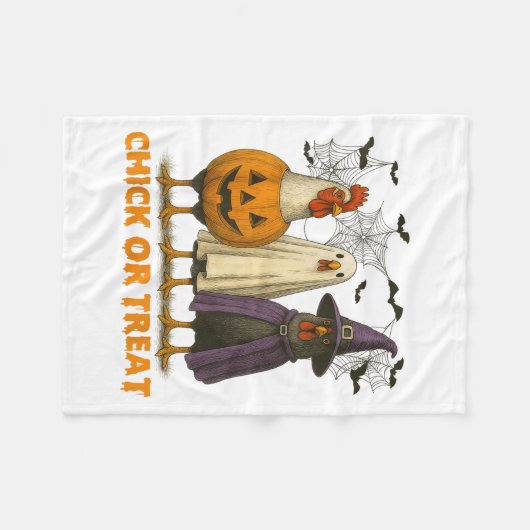 Küken oder Leckerei Gezwitscher HühnerHalloween Ko Fleecedecke (Vorderseite (Horizontal))