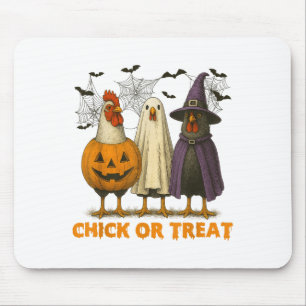 Küken oder Leckerei Gezwitscher HühnerHalloween Ko Mousepad