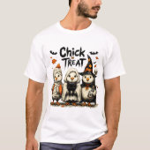 Küken oder Leckerei Spooky Hühner Ghost Witchy T-Shirt (Vorderseite)