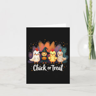 Küken oder Leckerei Witziges Halloween Niedliches  Karte