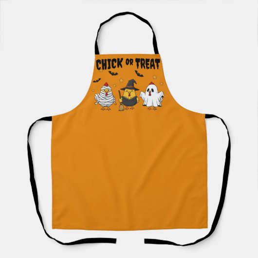 Küken oder Leckereien Witziges HühnerHalloween Schürze (Vorderseite)