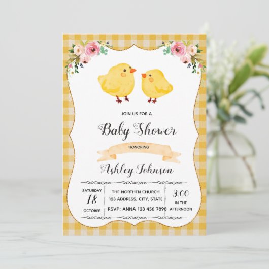 Küken-Party Einladung (Stehend Vorderseite)