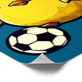 Küken spielt Fußball Ostern Poster (Ecke)