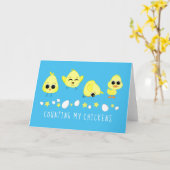 Küken und Enkeln, die mein Sprichwort bei Hühnern Karte (Gelbe Blume)