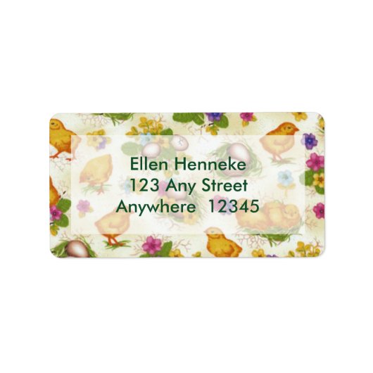 Küken und Ostereier Adressaufkleber (Vorne)