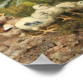 Küken und Schmetterlinge | Franz Xaver Birkinger Poster (Ecke)