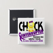 Küken unterbrach 2 Crohns Krankheit Button (Vorne & Hinten)