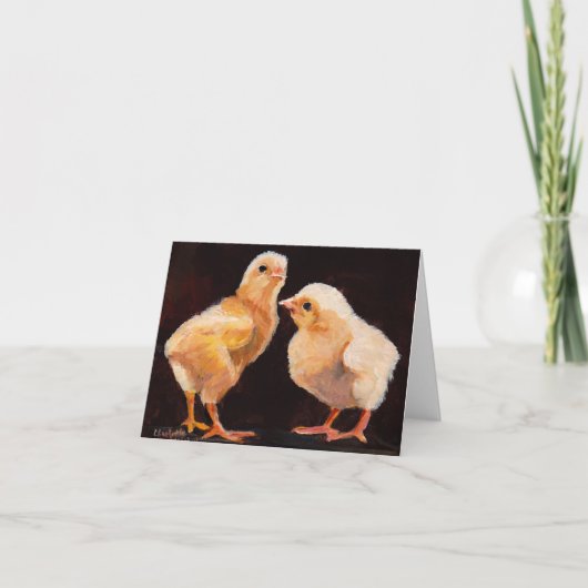Küken Vogel Kunst Notizkarte Karte (Vorderseite)