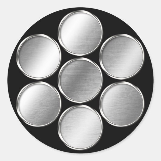 Kuki Clan Kamon Silver Chrome Runder Aufkleber (Vorderseite)
