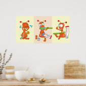 Kukie und Zahnbürsten Poster (Küche)